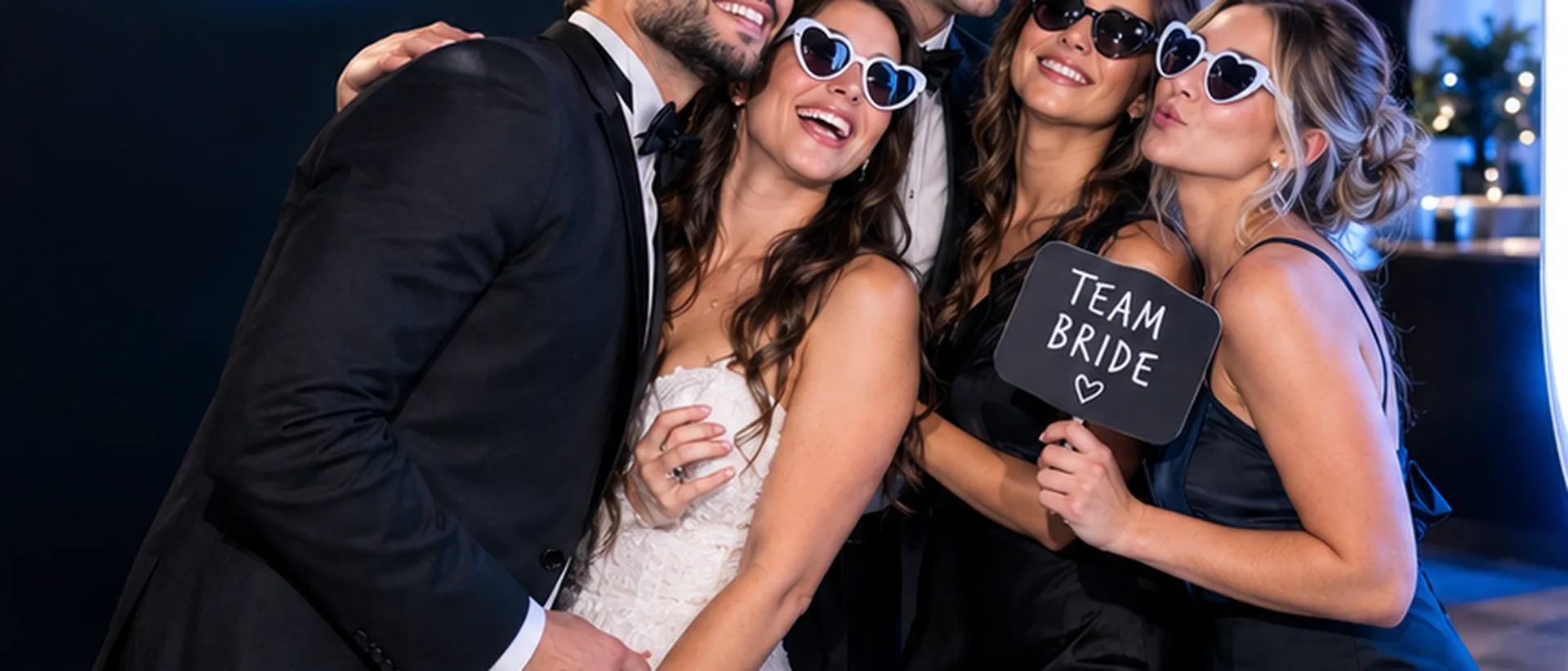 The thephotoboothfaktory photobooth glowing at an event